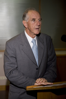 John Cain at the podium