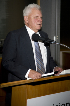 David Blyth at the podium