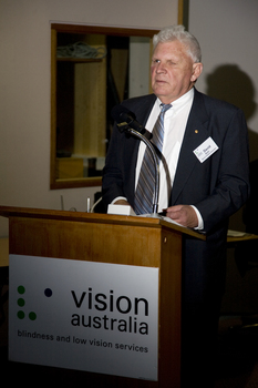 David Blyth at the podium