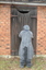 The Big Bad Wolf (aka Ed Gamble) tries to get into the house of bricks