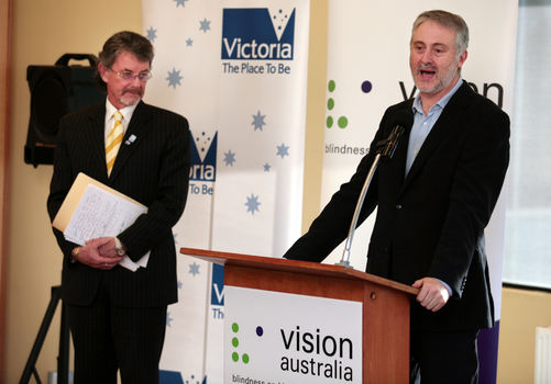 Gavin Jennings speaking from the podium