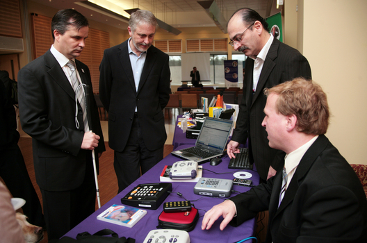 Jamie Kelly and Tony Iezzi showing Daisy players to Gavin Jennings with Chris Edwards