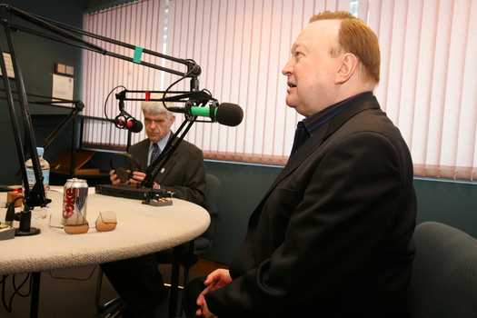 Bert Newton in VA Radio studio with Stephen Jolley