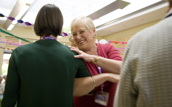 Kooyong Day Centre clients and staff join in the dance