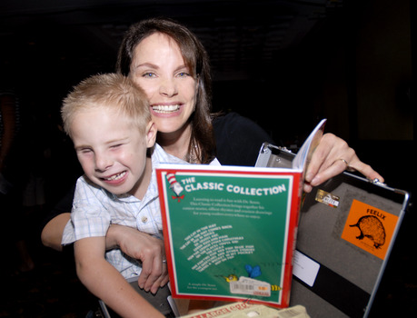 Sigrid Thornton and Andrew Parkinson reading 'Green Eggs and Ham'