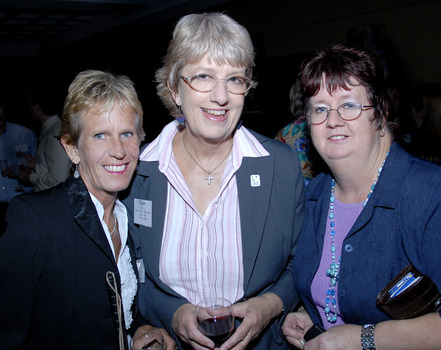 Eileen Bedford with two female guests