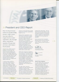 President and CEO report with portraits