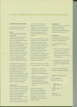 Independent Audit Report for the financial report