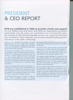 President and CEO report with portraits