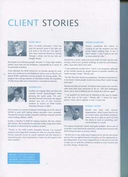 Brief profile of RVIB Clients whose statements appeared in this report
