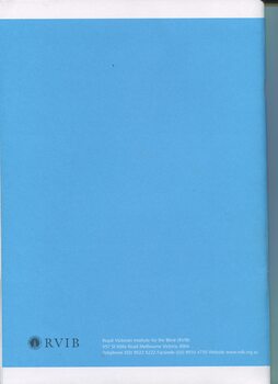 Back cover with RVIB Head Office address and contact details