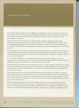 President and CEO report with portraits
