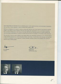President and CEO report with portraits