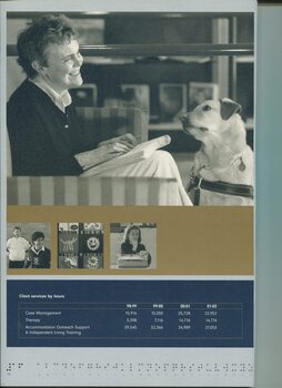 Cheryl Kernow with her dog, reading a book 