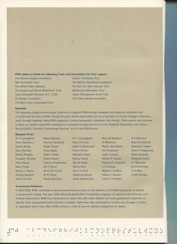 Acknowledgement of bequests, trusts and foundation grants