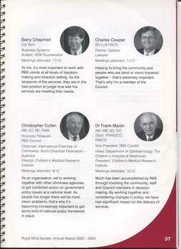 Profile of Council members with portrait