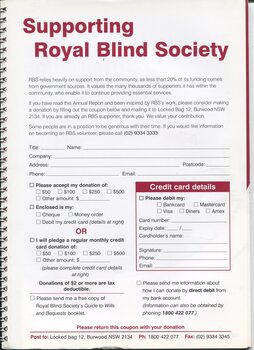 Donation form to support RBS