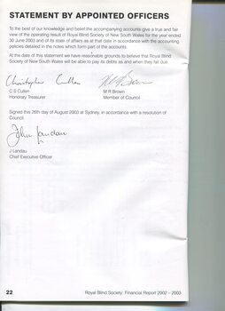 Statement by Appointed Officers for RBS