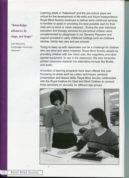 Overview of achievements throughout the year and image of two woman speaking at a desk
