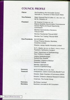 Profile of Council Members and Patrons
