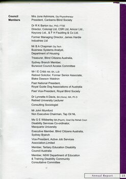Profile of RBS Council Members