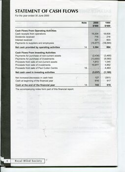 Statement of Cash Flows for the year