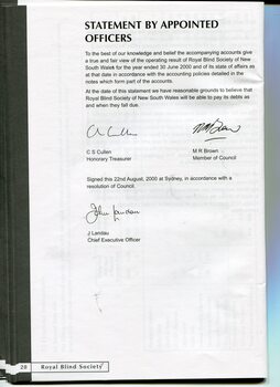 Statement by Appointed Officers for RBS