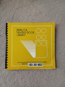 Front cover of book with Braille & Talking Book Library printed on cover