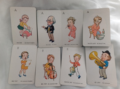 Cards A (Doctor's family) and B (Musican's family)