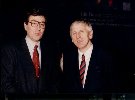 Ross Gibbs and Steven Cook look towards camera