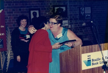 Irini Pappas congratulated by Lorna Hayted
