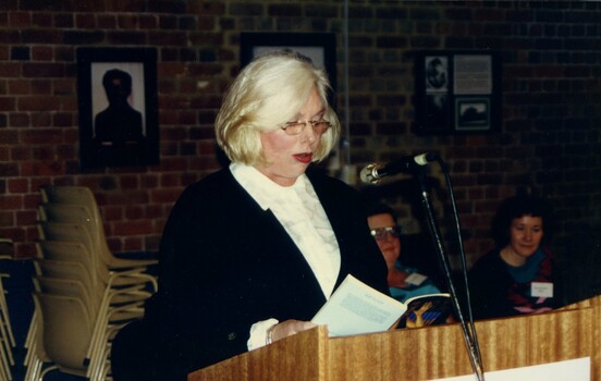 Unknown woman at the podium