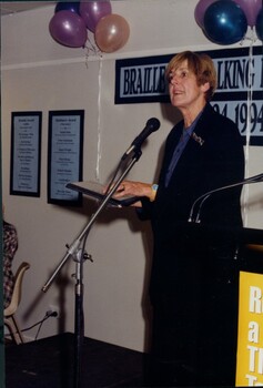 Anne Deveson accepting the award for best talking book
