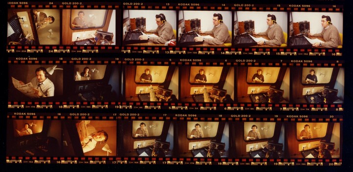 Narrator for Italian Talking Newspaper recording in the studio