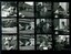 Black and white proof sheet of people in and filming the commercial