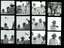 Black and white proof sheet of people in and filming the commercial