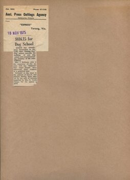 Newspaper cutting about blindness related activities or people