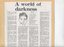 Newspaper cutting about blindness related activities or people