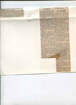 Newspaper cutting about blindness related activities or people