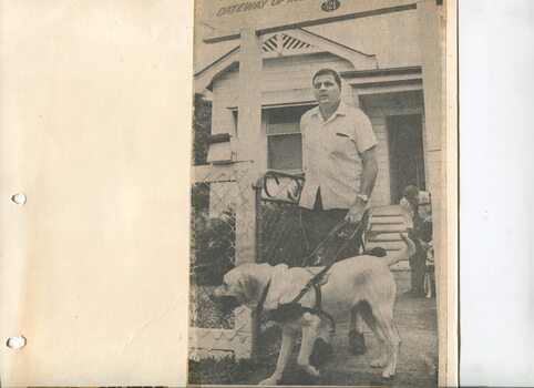 Newspaper cutting about blindness related activities or people