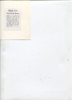 Newspaper cutting about blindness related activities or people