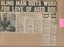 Newspaper cutting about blindness related activities or people