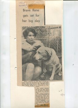Newspaper cutting about blindness related activities or people