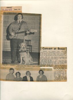 Newspaper cutting about blindness related activities or people
