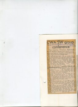 Newspaper cutting about blindness related activities or people
