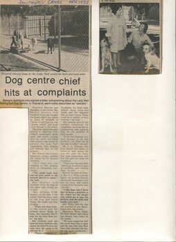 Newspaper cutting about blindness related activities or people