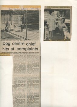 Newspaper cutting about blindness related activities or people