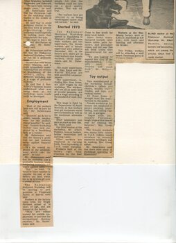 Newspaper cutting about blindness related activities or people