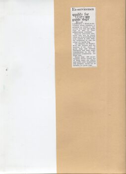 Newspaper cutting about blindness related activities or people