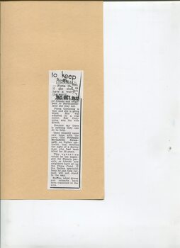 Newspaper cutting about blindness related activities or people